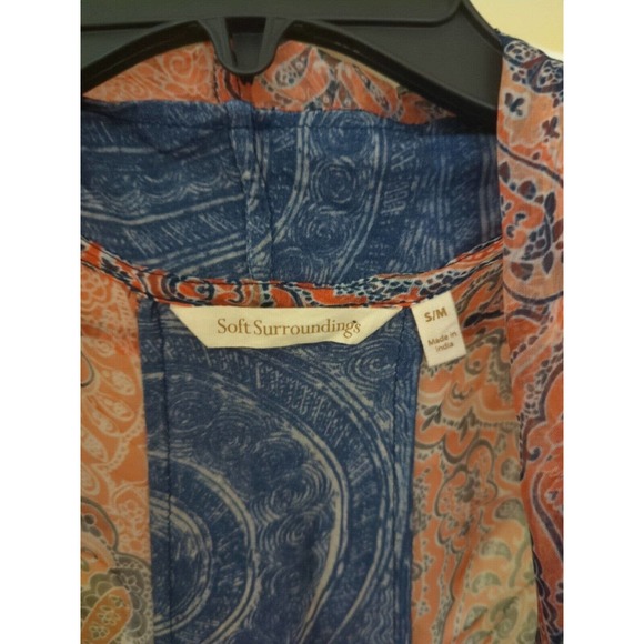 Soft Surroundings Unique billowing asymmetric vest size S/M viscose colorful - Picture 2 of 3